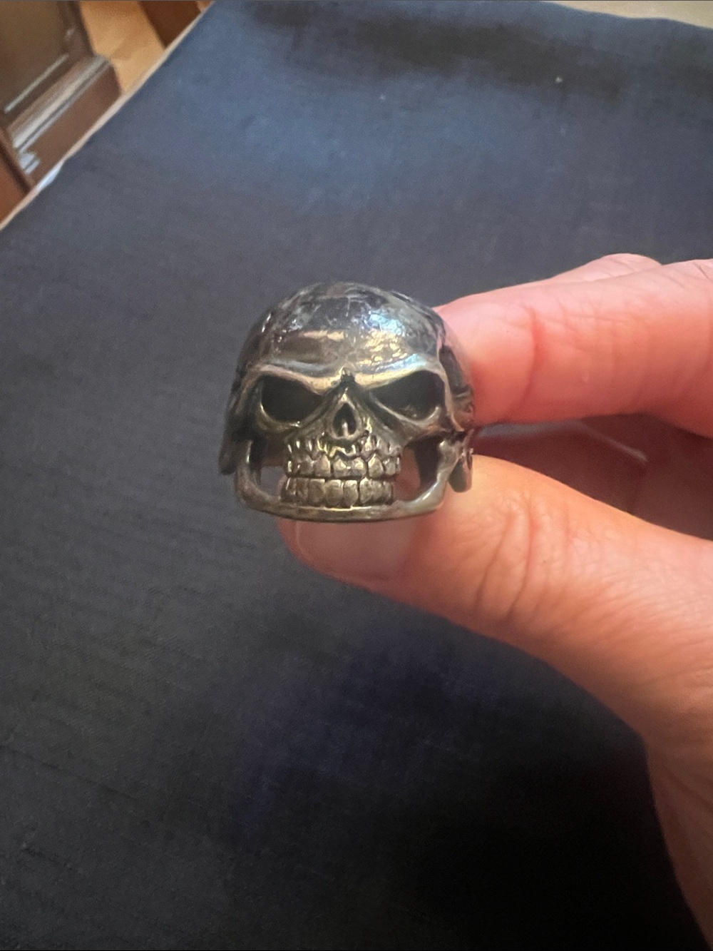 Men's Silver Skull Helmet Ring - Unbranded - Picture 4 of 6